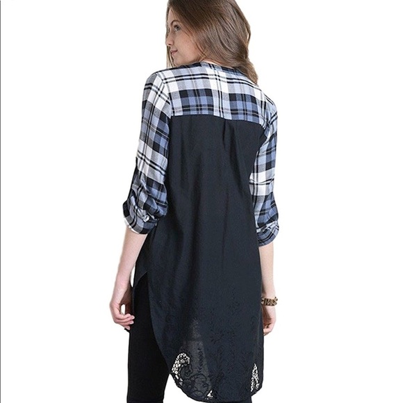 Donated - Vizio - Plaid tunic blue & black - Picture 3 of 8